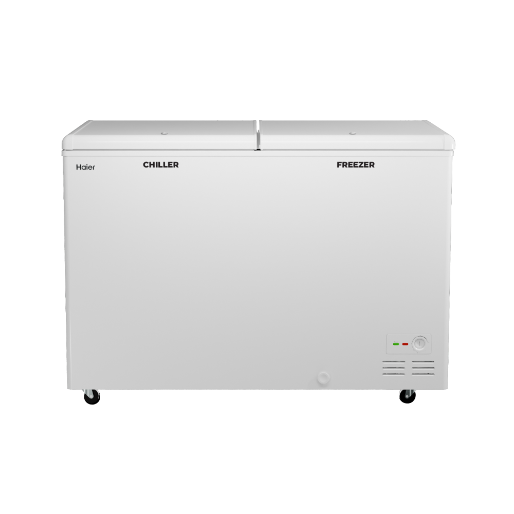 Haier 550 ltr, double door -  White Colour ,Dual Compartment Combo Chest Freezer